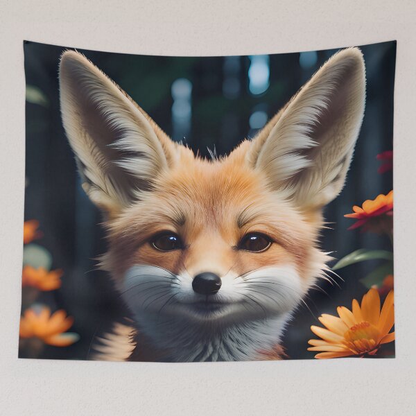 Item preview, Cute Flower Fennec Fox designed and sold by TheArtOfPat.