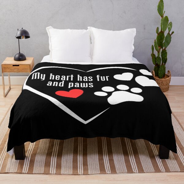 Item preview, My Heart has Fur and Paws (White) designed and sold by LyndaNoel Design.