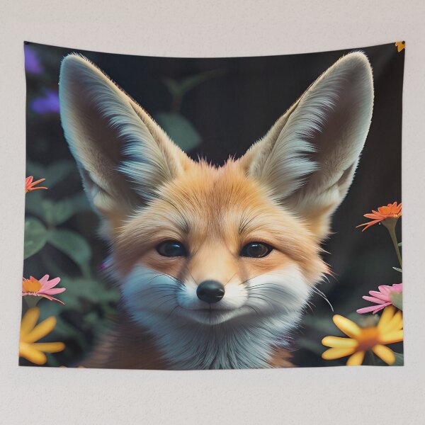 Item preview, Cute Flower Fennec Fox designed and sold by TheArtOfPat.