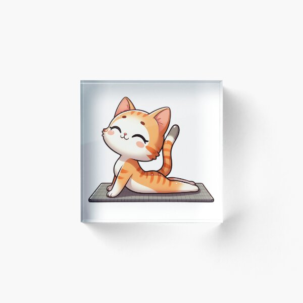 Artikelvorschau, Süße Chibi-Yoga-Katze entworfen und verkauft von Delamoon.