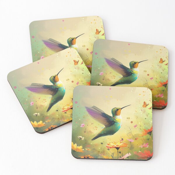 Item preview, Vibrant Hummingbird Garden designed and sold by cute-animals99.