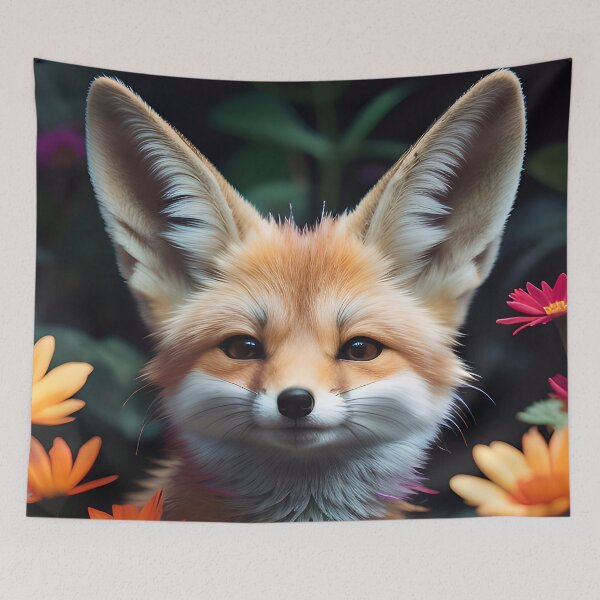 Item preview, Cute Flower Fennec Fox designed and sold by TheArtOfPat.