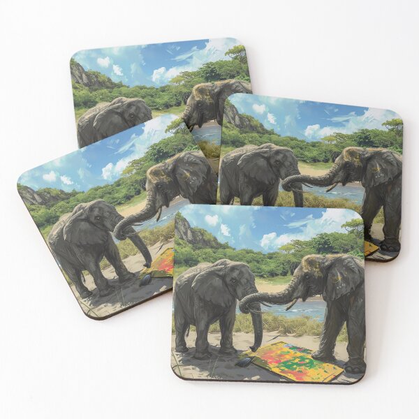 Item preview, Colorful Jungle Elephants designed and sold by cute-animals99.