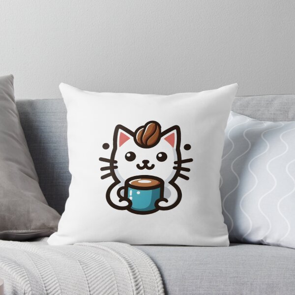 Item preview, Cute cat drinks a cup of coffee with milk  designed and sold by Creative-zone06.
