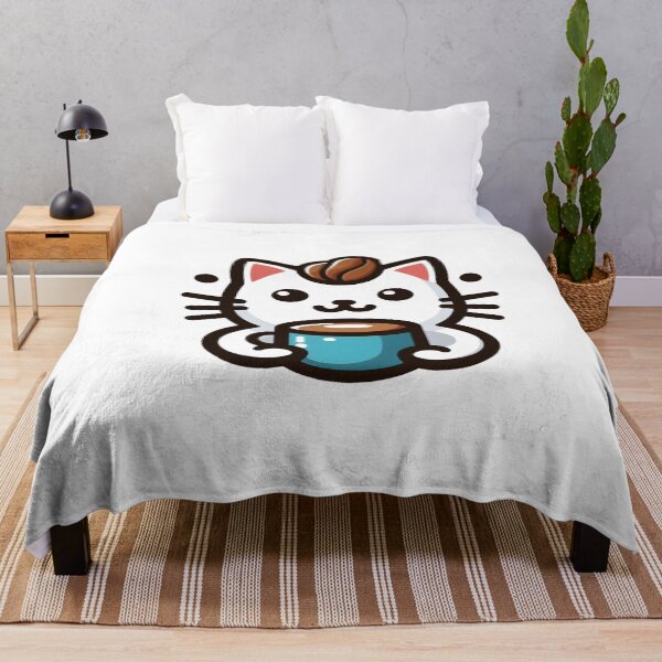 Item preview, Cute cat drinks a cup of coffee with milk designed and sold by Creative-zone06.