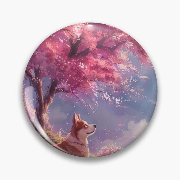 Item preview, Corgi dog in the middle of sakura designed and sold by CorgiCuddle.