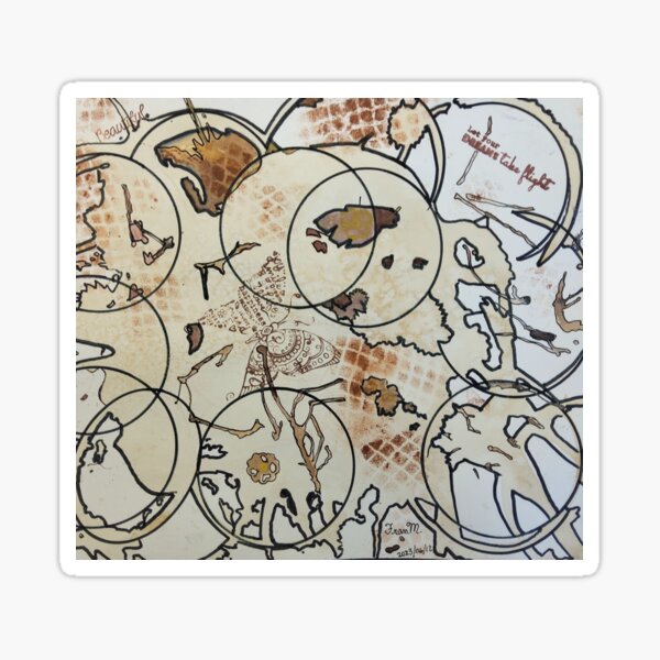 Carte Peinture Café Sticker