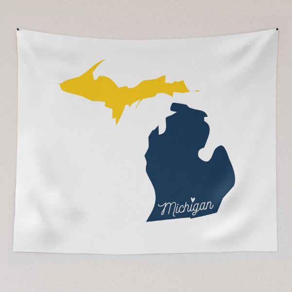 Item preview, Michigan with heart - Maize and blue designed and sold by taffy-lemonade.