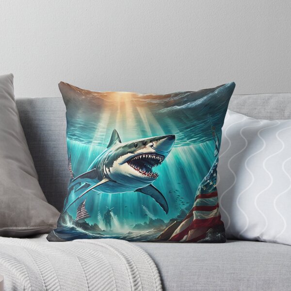 Item preview, Shark -T-Shirt, usa t-shirt, sea t-shirt,flag usa t-shirt designed and sold by giantdesigns.