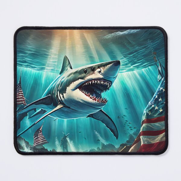 Item preview, Shark -T-Shirt, usa t-shirt, sea t-shirt,flag usa t-shirt designed and sold by giantdesigns.