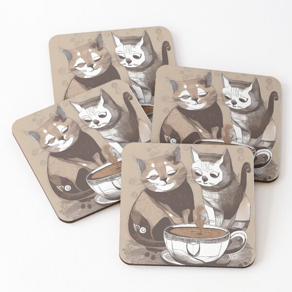 Item preview, Cats Admiring Coffee designed and sold by JulieBlaise.