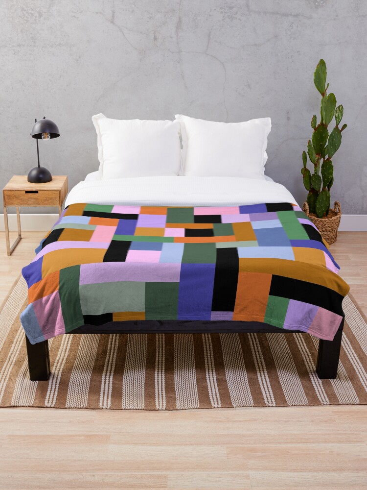 Thumbnail 1 of 6, Throw Blanket, Geometric Pattern in Multi Colour  designed and sold by OneThreeSix.