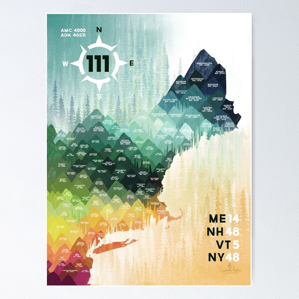 Item preview, Northeast 111 High Peaks New England Mountain Hiking designed and sold by daydream-huntr.