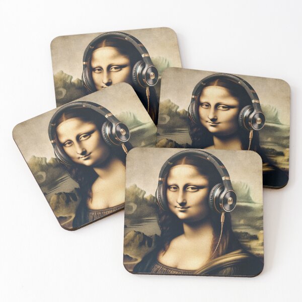 Item preview, Mona Lisa with Headphones designed and sold by Lane L. Mälkin Design.