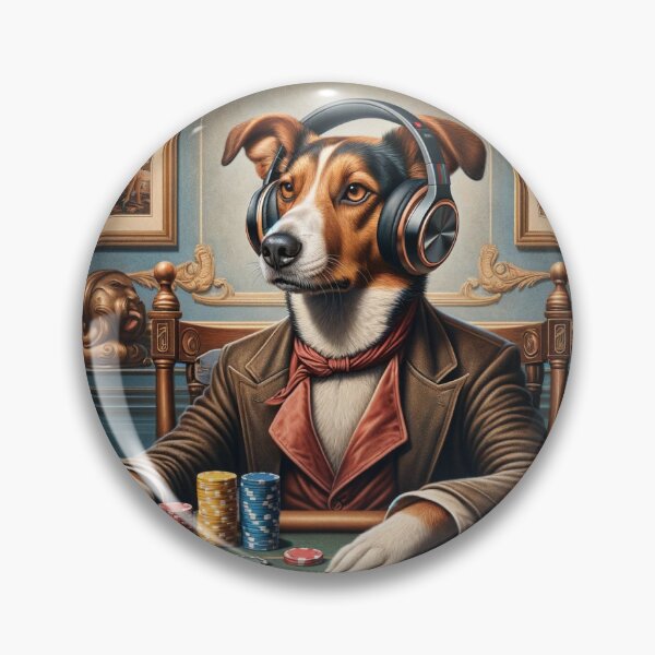 Item preview, Dog Playing Poker with Headphones designed and sold by Lane L. Mälkin Design.