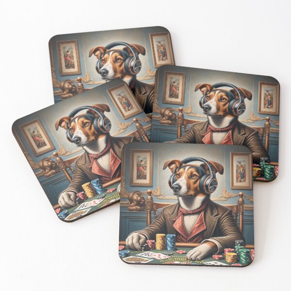Item preview, Dog Playing Poker with Headphones designed and sold by Lane L. Mälkin Design.
