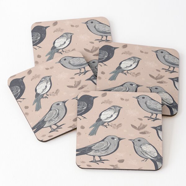 Item preview, Group of birds on a creamy background designed and sold by Erik Visnievskij.