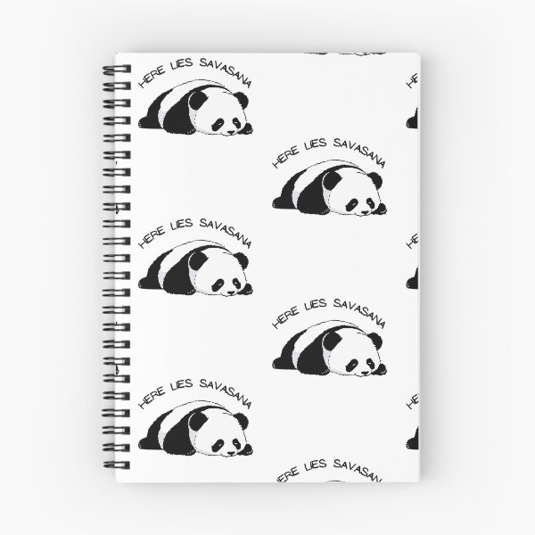 Item preview, HIER LIES SAVASANA Panda Yoga designed and sold by LyricsWear.
