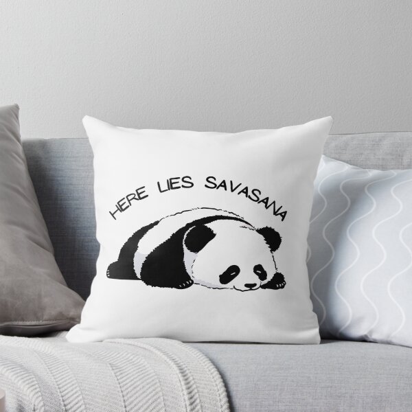 Item preview, HIER LIES SAVASANA Panda Yoga designed and sold by LyricsWear.