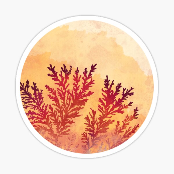 Manganese Dendrites On Fire Sticker