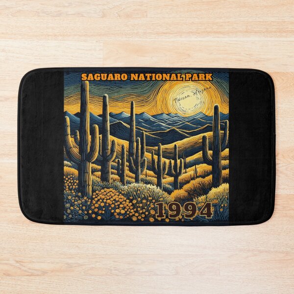 Artikelvorschau, Saguaro-Nationalpark: die Wüste umgeben von Saguaro-Kakteen entworfen und verkauft von Digital Dreams Arts.