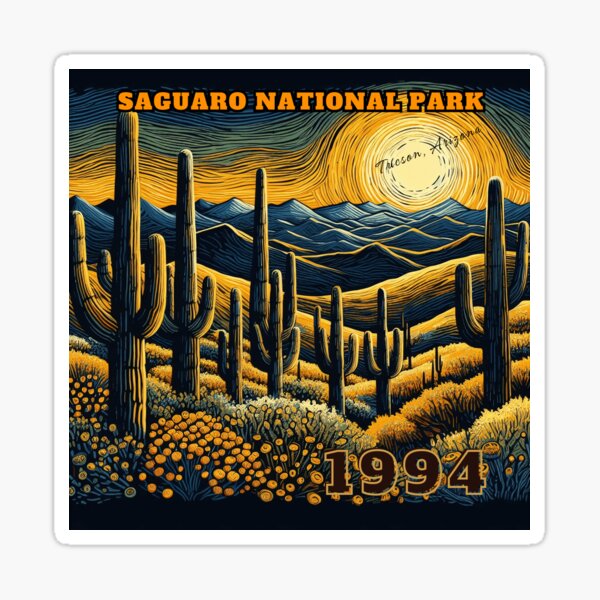 Aperçu de l'œuvre Parc National de Saguaro : le désert entouré de cactus Saguaro créée et vendue par Digital Dreams Arts.