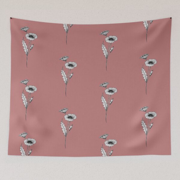 Item preview, Poppy flower drawing illustration line work designed and sold by Kajper.