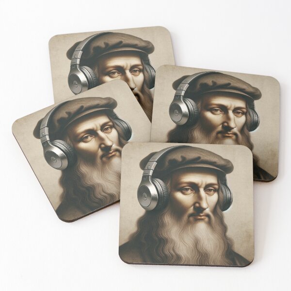 Item preview, Leonardo da Vinci with Headphones designed and sold by Lane L. Mälkin Design.