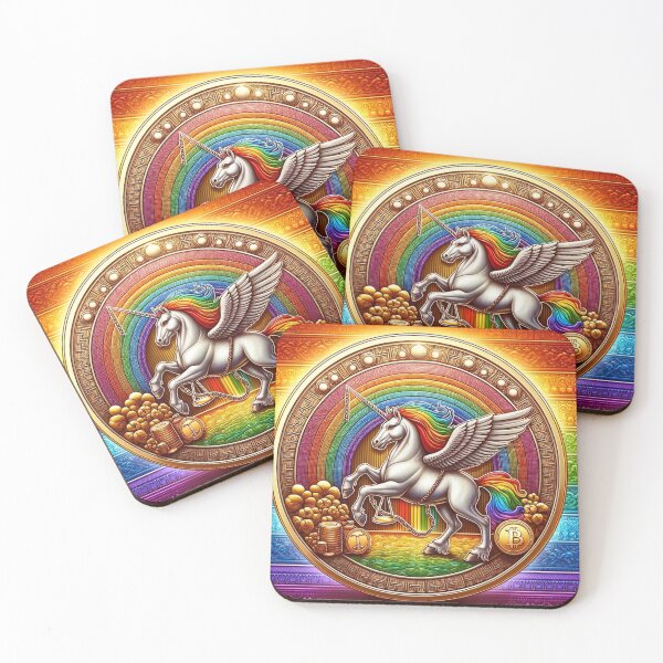 Item preview, Rainbow Fantasy Unicorn Coin Concept Bitcoin designed and sold by Emoji Emblems.