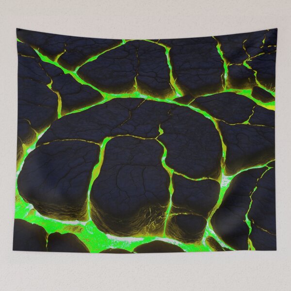 Item preview, Beautiful Green Lava On Fire - Cracking Rocks  designed and sold by SassyArtistry.