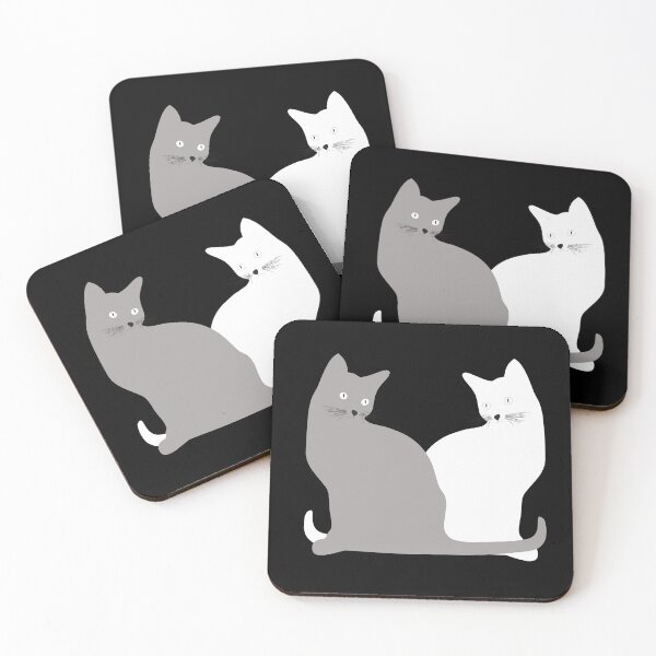 Item preview, Gray and white cat on a black background designed and sold by mykkonn.