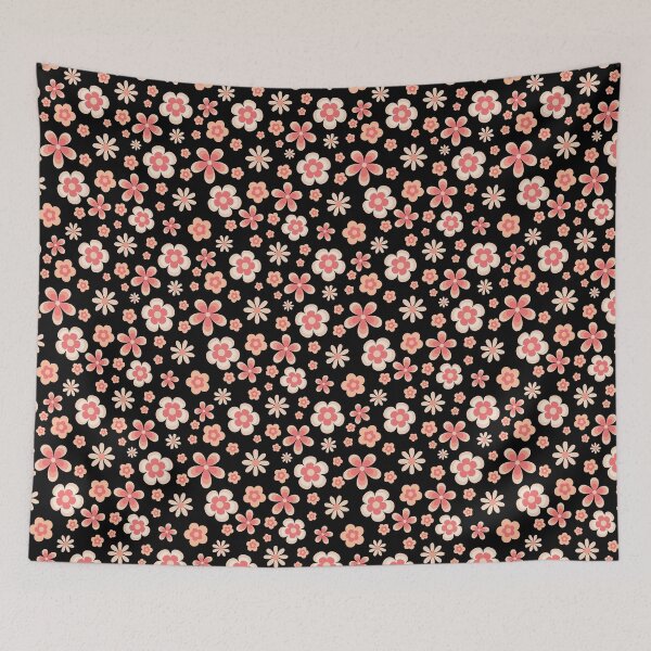 Item preview, Pantone 2024 Peach Fuzz Retro Flower Power Toss Pattern designed and sold by ClaudiaFlores.