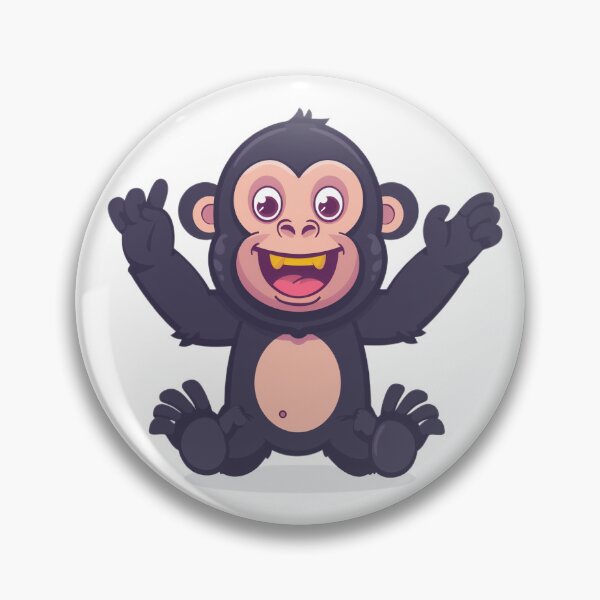 Item preview, Cheerful Chimpanzee Cartoon Character Joy designed and sold by prehistoricco.