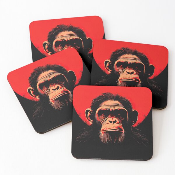 Item preview, Chimpanzee | Red minimalism designed and sold by ComicsFactory.