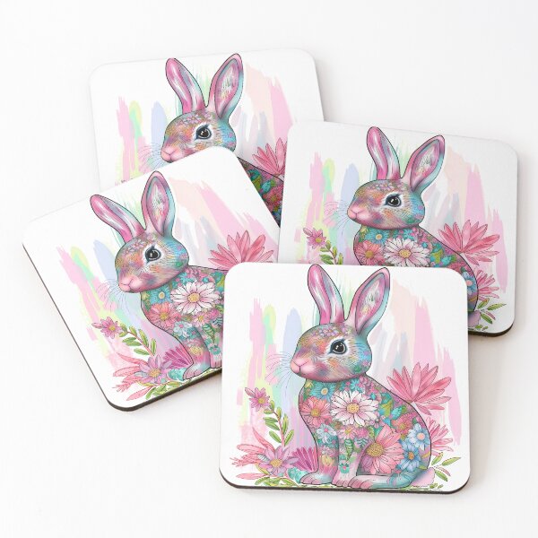 Item preview, Floral Patterned Bunny - Colorful Spring & Easter Rabbit Art designed and sold by David Balzen.