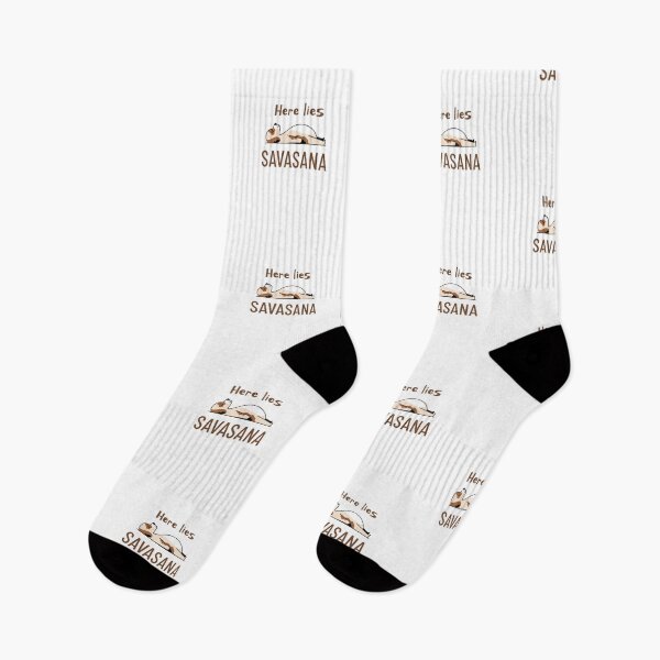 Item preview, HERE LIES SAVASANA Funny Dog Yoga designed and sold by LyricsWear.