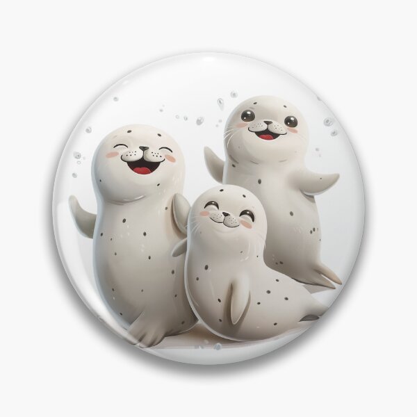 Item preview, Three Joyful Seals Playing Together designed and sold by prehistoricco.