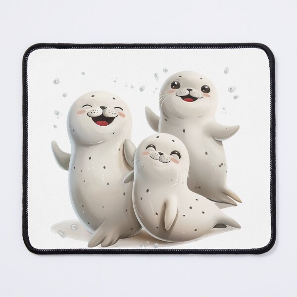 Item preview, Three Joyful Seals Playing Together designed and sold by prehistoricco.