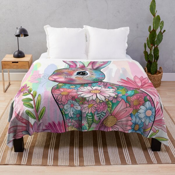 Item preview, Floral Patterned Bunny - Colorful Spring & Easter Rabbit Art designed and sold by David Balzen.