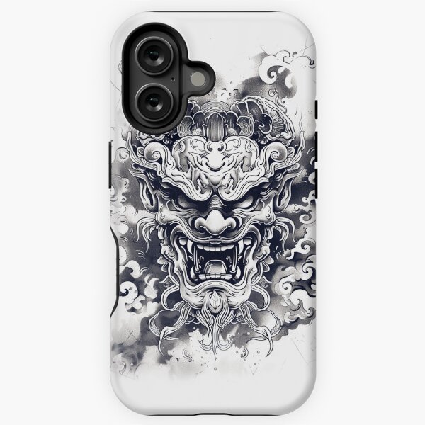 Aperçu de l'œuvre Ink Wash Oni : Essence de masque de démon japonais créée et vendue par Chreggie.