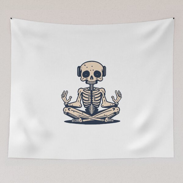 Item preview, Yoga meditating skeleton designed and sold by jkrphoto.
