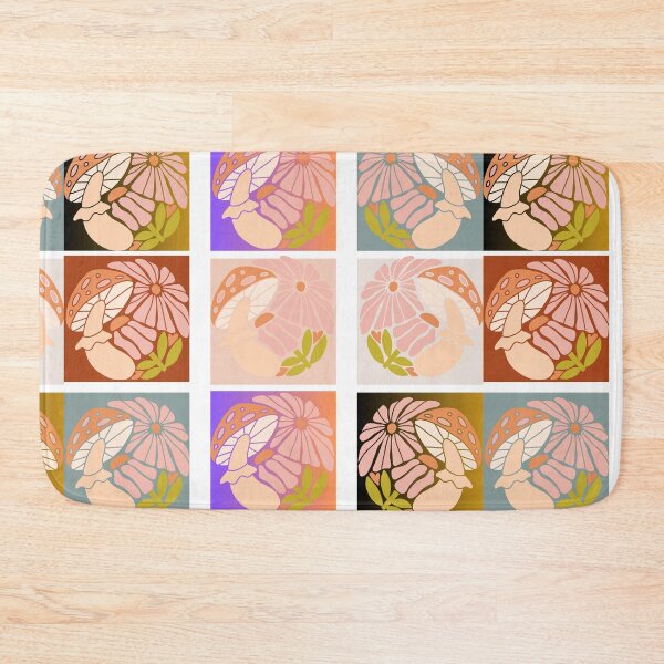 Item preview, Retro Psychedelic Mushroom Flower Groovy Mash 5 Pattern Comforter designed and sold by LLdreams.
