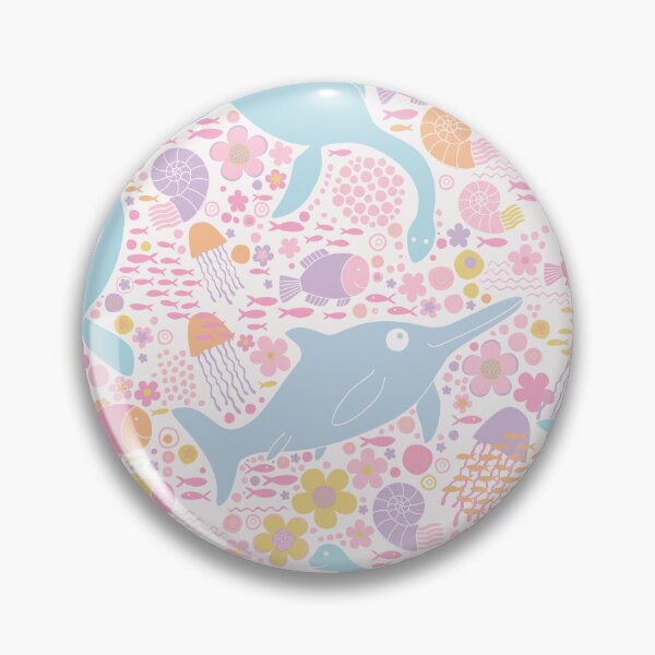 Item preview, Swimming with Plesiosaurs - pastel pink and orange - cute prehistoric animal design by Cecca Designs designed and sold by Cecca-Designs.
