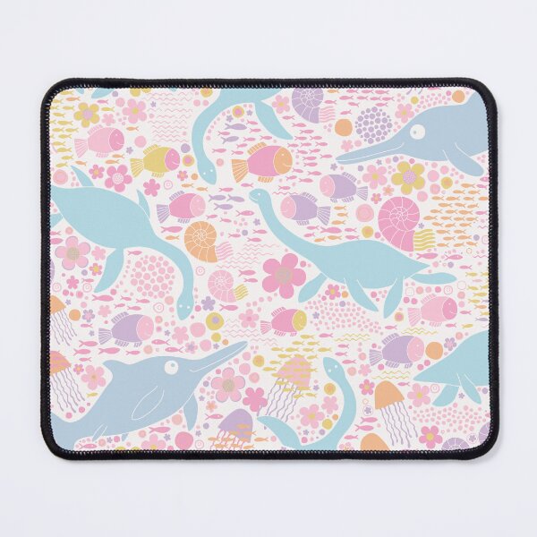 Item preview, Swimming with Plesiosaurs - pastel pink and orange - cute prehistoric animal design by Cecca Designs designed and sold by Cecca-Designs.
