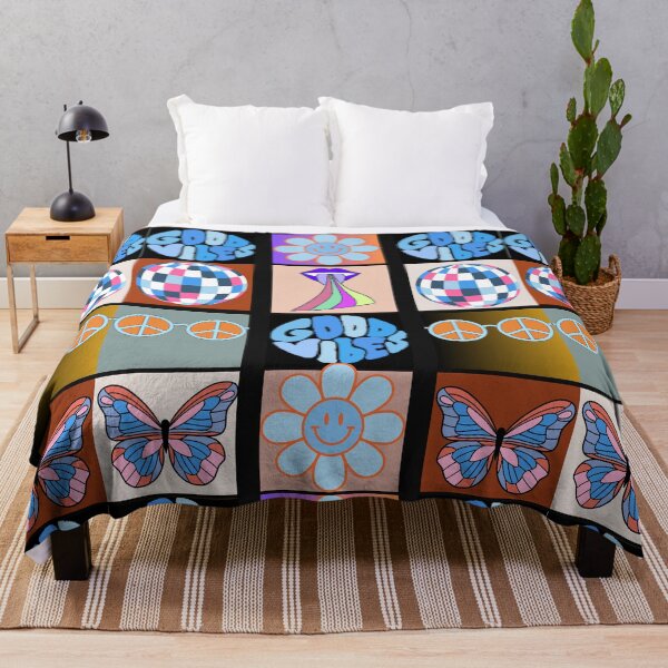 Item preview, Good Vibes Psychedelic Butterfly Flower Groovy Mash 6 Pattern Comforter designed and sold by LLdreams.