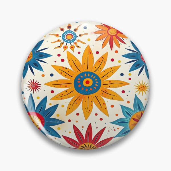 Item preview, Colorful Retro Flower Pattern designed and sold by ArtbyAiGallery.