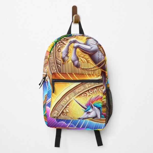 Item preview, Fantasy Rainbow Standing Unicorn Concept Crypto Coin designed and sold by Emoji Emblems.