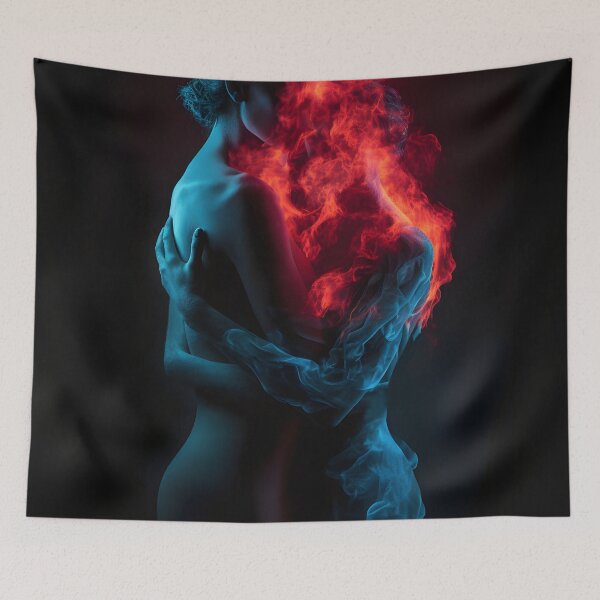 Item preview, Love flames donker Burnt Love designed and sold by DeMuurdecoratie.