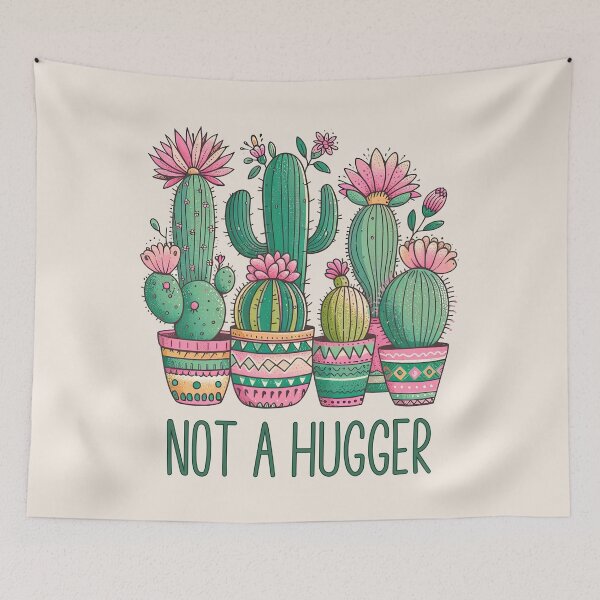 Item preview, Not A Hugger Cute Cacti designed and sold by HappyLifeCreate.