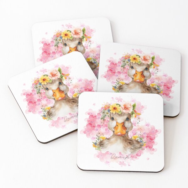 Item preview, Watercolor Spring Floral Cottagecore Duck  designed and sold by P3113creates.